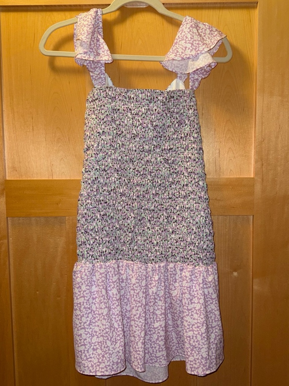 French Connection Lavender Floral Ruffle Mini Dress - Picture 2 of 2